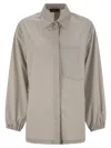Herno Technical Stretch Fabric Relaxed Fit Shirt In Brown