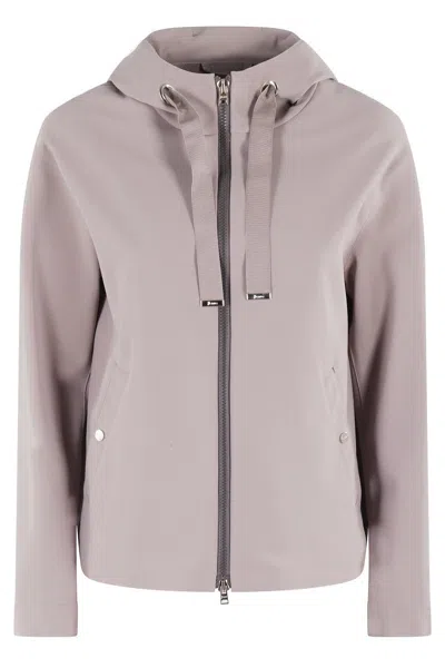 HERNO TECHNICAL STRETCH JACKET WITH ADJUSTABLE HOOD