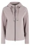Herno Technical Stretch Jacket With Adjustable Hood In Grey