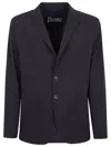 Herno Technical Stretch Seersucker Blazer In Blue