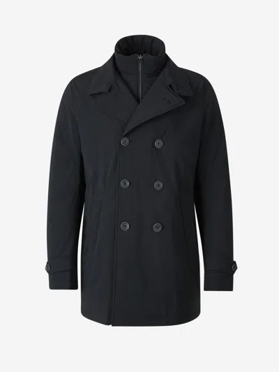 Herno Technical Trench Coat In Black