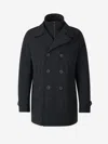 Herno Tailored Padded Coat With Peak Lapel Collar In Blue