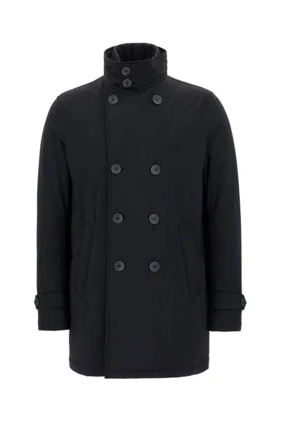 Herno Technical Trench Coat In Navy Blue