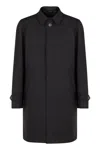 Herno Wool Blend Coat In Blue