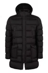 HERNO TECHNO FABRIC LONG DOWN JACKET