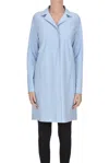 Herno Pef Snap Front Scuba Coat In Light Blue