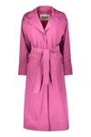 Herno Techno Fabric Trench Coat In Fuchsia