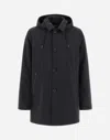 Herno Techno Lux Raincoat In Grey