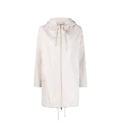 Herno Techno Taffeta Parka Coat In Neutrals