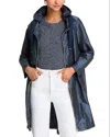 Herno Navy Blue Parka With Iridescent Effect And Slouchy Drawstring Hood In Navy