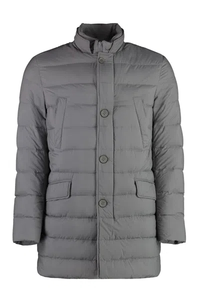 Herno Quilted Padded Jacket With Stand Collar And Multi-pocket Design In Gray