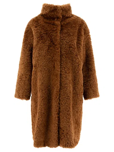 Herno Teddy Long Coat Coats Brown