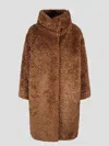 Herno Shearling Coat In Brown