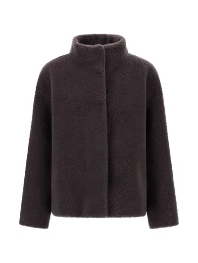 Herno Teddy-effect Faux-fur Jacket In Brown