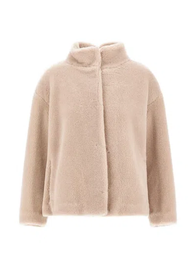 Herno Teddy-effect Wool Jacket In Neutrals