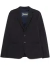 Herno Tailored Single-breasted Jacket With Notched Lapels In Blue