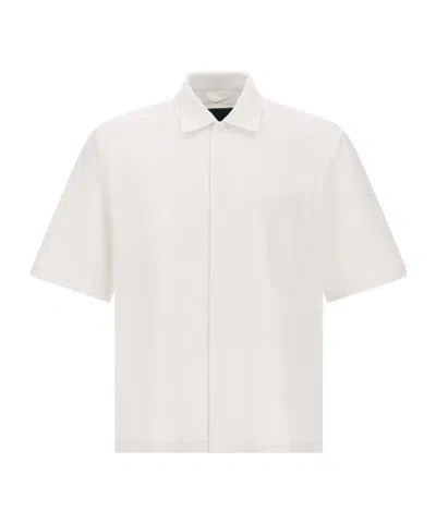 Herno Textured Boxy Short-sleeve Shirt In White