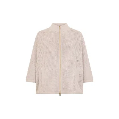 Herno Textured Cotton-blend Cardigan In Neutral