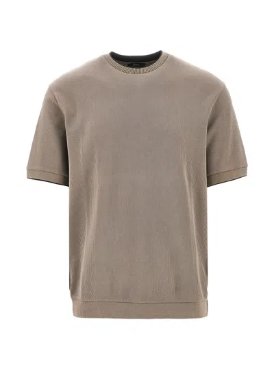 Herno Textured Crew-neck T-shirt In Black