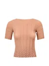 Herno Textured Fitted Top In Orange