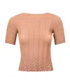 Herno Textured Fitted Top In Pink