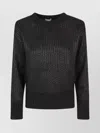 Herno Double Sequin-effect Knit Sweater With Crew Neck And Ribbed Edges In Black
