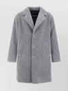 Herno Textured Mohair Wool Single Breasted Coat In Black