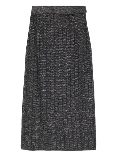 Herno Textured Skirt In Gray