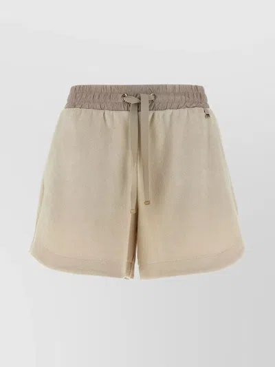 HERNO TEXTURED TERRY CLOTH SHORTS WITH ELASTIC WAISTBAND