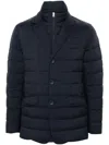 Herno Quilted Lightweight Down Coat With High Collar In Blue