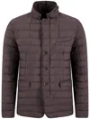 Herno Quilted Buttoned Jacket In Brown