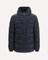 Herno Black Polyester Full-length Jacket In Blue