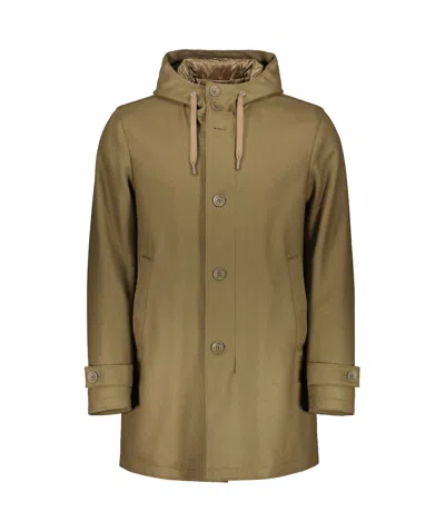 Herno Thick Woolen Cotton Coat In Multi