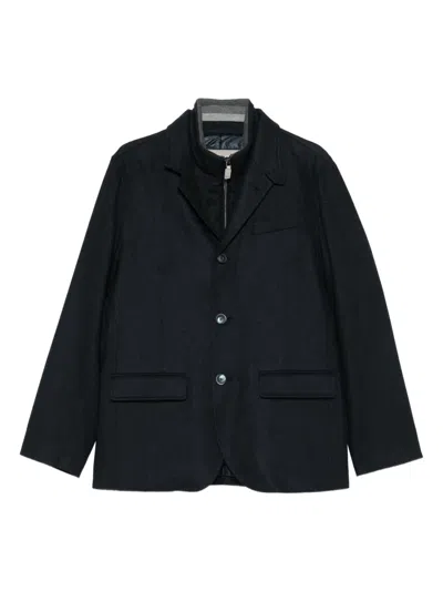 Herno Three-button Zipped Jacket In Black