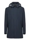 Herno Dark Blue Trench Coat In Blue