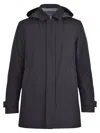 Herno Functional Wardrobe Waterproof Hooded Raincoat In Black