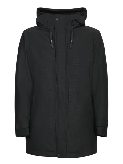 Herno Black Padded Three-quarter Coat