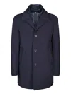 Herno Lapel Side Pockets Long Sleeves Coat In Black