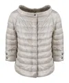 Herno Three-quarter-length Sleeve Puffer Jacket In White