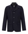 Herno Three-button Zipped Jacket In Black