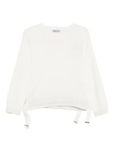 Herno Tie-detail Cotton Top In White