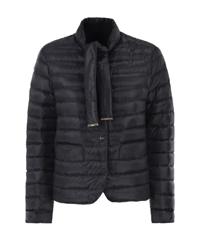 Herno Tie Fastened Padded Coat In Black