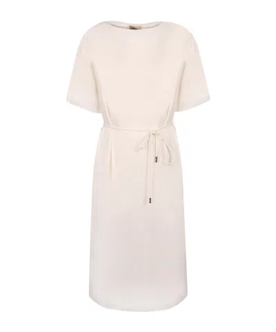 Herno Tie-waist Short-sleeve Dress In Neutral