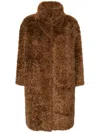 Herno Shearling Coat In Brown
