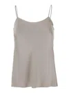 Herno Beige Top With Spaghetti Straps In Satin Woman