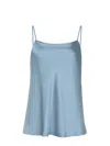 Herno Embossed Tank With Flared Hem In Acqua Marina