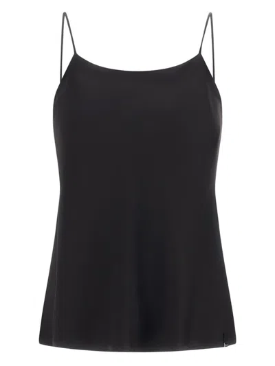 Herno Resort Top In Satin Effect In Black