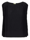 Herno Wrinkled Effect Polyester Jersey Tank Top In Black