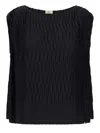 Herno Wrinkled Effect Polyester Jersey Tank Top In Black