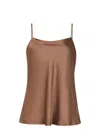 Herno Straight Neckline Satin Finish Top In Brown